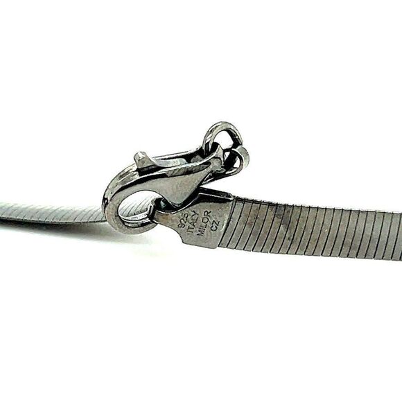Oxidized Silver 925 CZ Necklace - Picture 5 of 6
